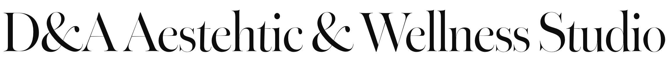 Text reading 'D&A Aesthetic & Wellness Studio' in a stylish serif font.